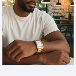 Vintage New Waltham quartz wristwatch two-tone Golden